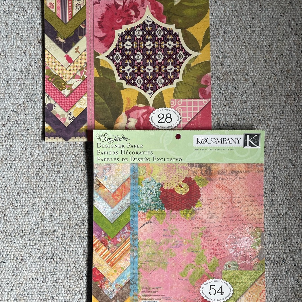 K&Company Scrapbook cardstock double sided. 12x12 sheets.